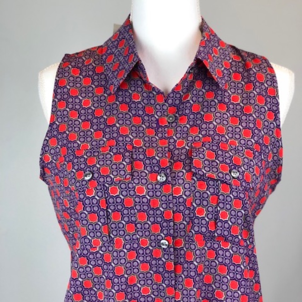 Ann Taylor Sleeveless  Button Down Sz S